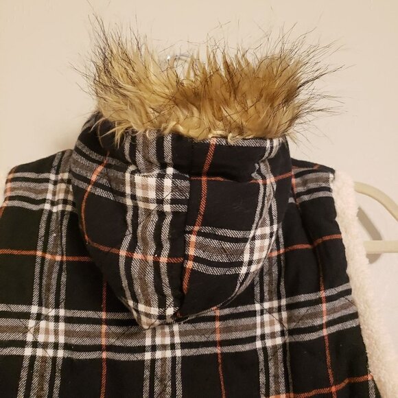 Michael F. plaid vest faux fur size L - Picture 7 of 9